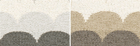 détail éléments métalliques sur tapis Pappelina KOI
