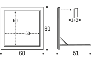 dimensions table de cuisine pliante Flapps 60x60