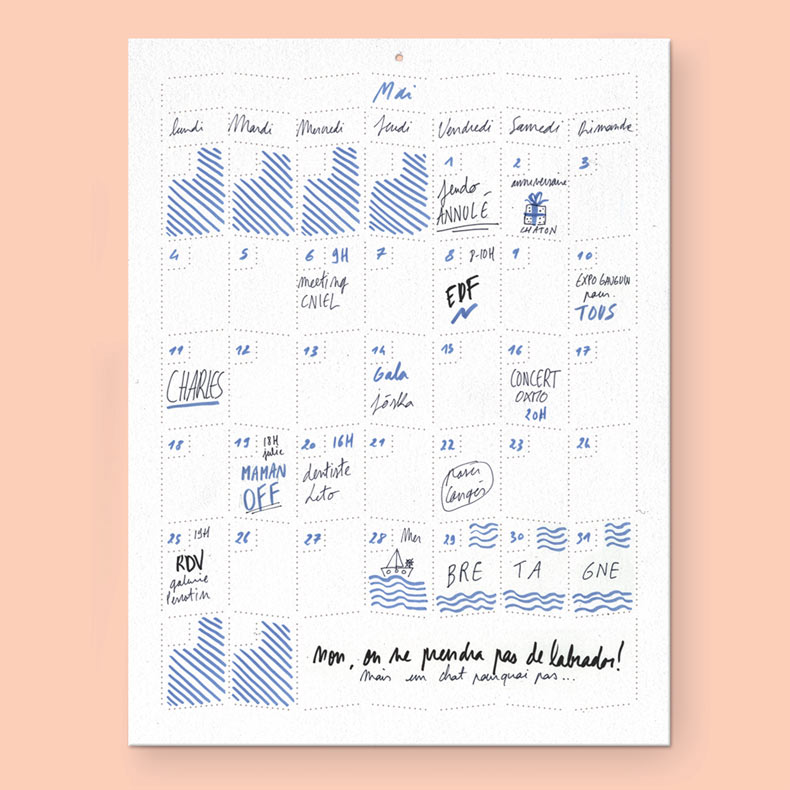 Wall Memo Calendar, calendrier perpétuel et agenda partagé – LAPADD