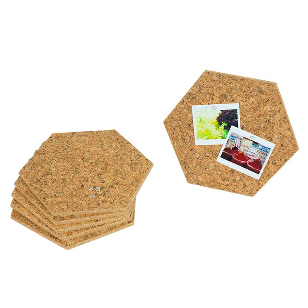 Panneau mémo hexagone en liège à coller – pack 6 pièces – COUNTRY