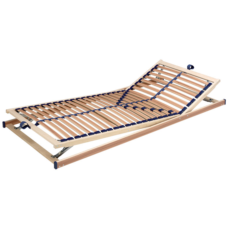 Sommier à Lattes 70x200 Cm – 28 Lattes En Bouleau – Réglage De Dureté Lombaire – Charge Max 200 Kg