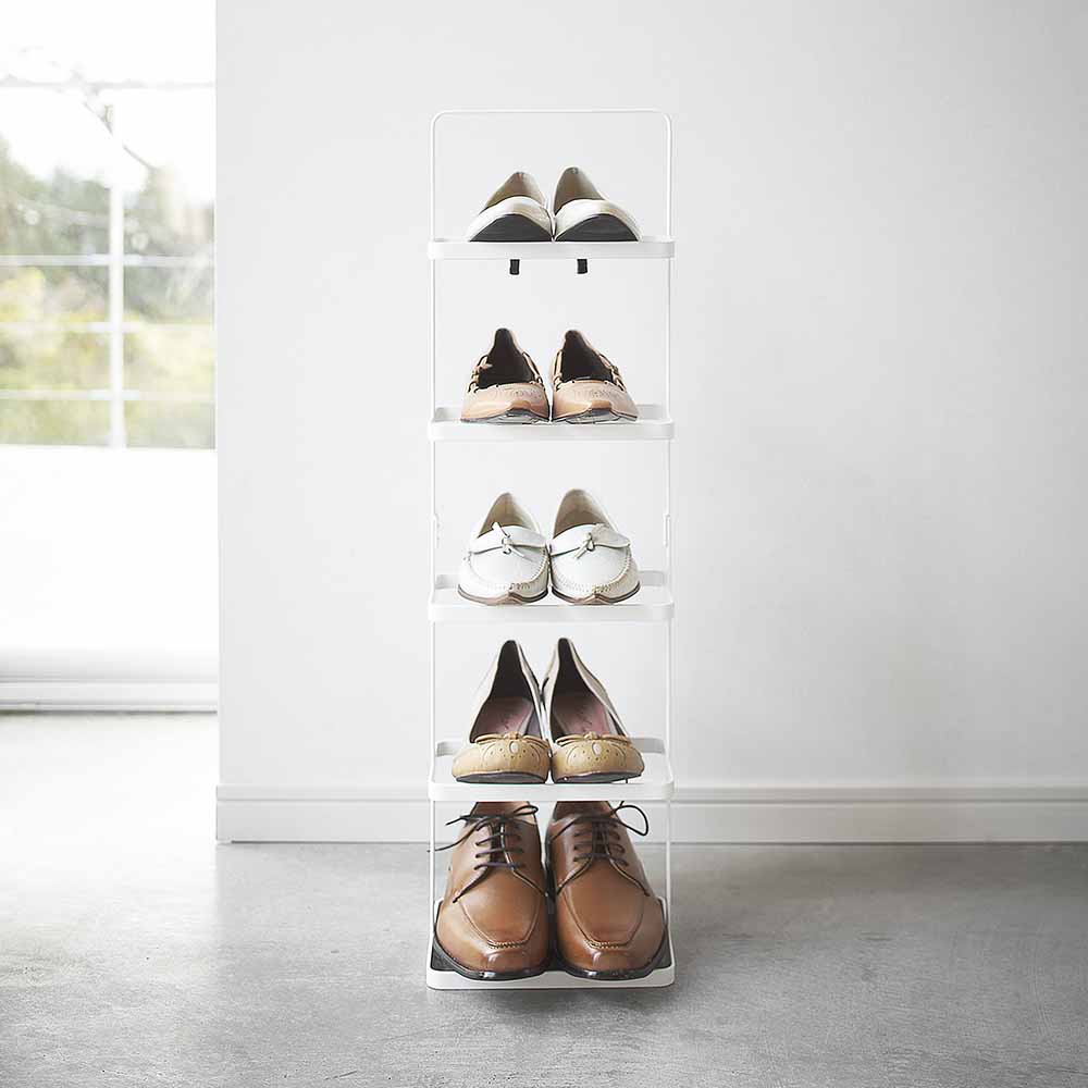 étagère à chaussures extensible - Yamazaki - BLANC - LAPADD.com