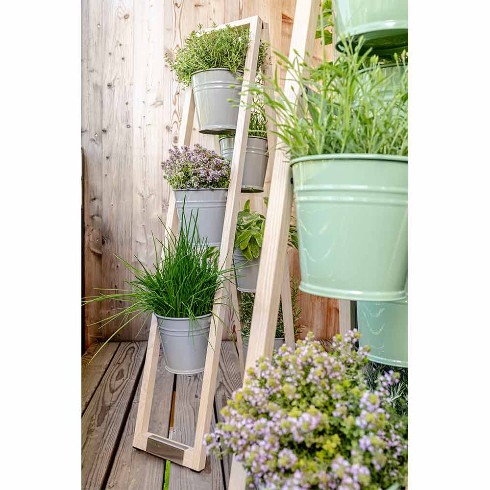 Échelle étagère jardinière pour plantes et aromatiques – Vert – LAPADD