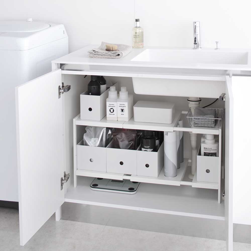 Organiseur compartimenté avec 1 tiroir Blanc - Rangements de salle de bains  - Décomania