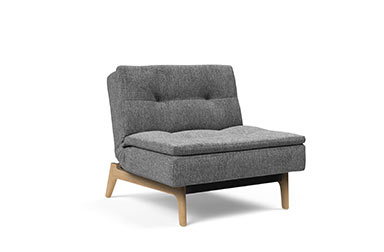 Splitback Eik fauteuil sans accoudoir avec piètement bois