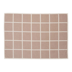 CRISS - couverture / plaid 50% coton, 50% laine - BEIGE