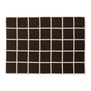 CRISS - couverture / plaid 50% coton, 50% laine - DARK BROWN