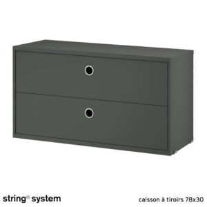 String System / caisson à tiroirs 78x30 - GRIS FONCÉ