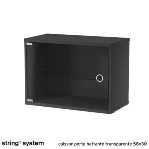 String System / caisson porte battante transparente 58x30 - GRIS FONCÉ