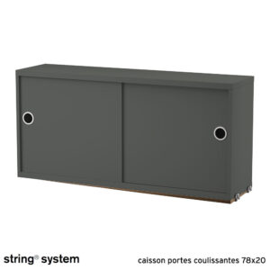 String System / caisson portes coulissantes 78x20 - GRIS FONCÉ