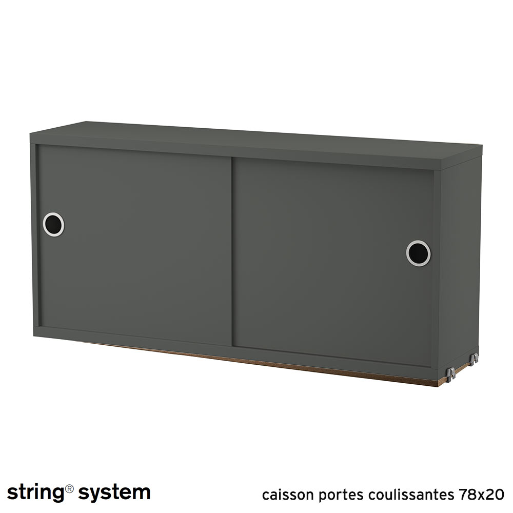 String System / caisson portes coulissantes 78x20 - GRIS FONCÉ