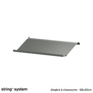 String System / étagère à chaussures métal 58x30x10 - GRIS FONCÉ
