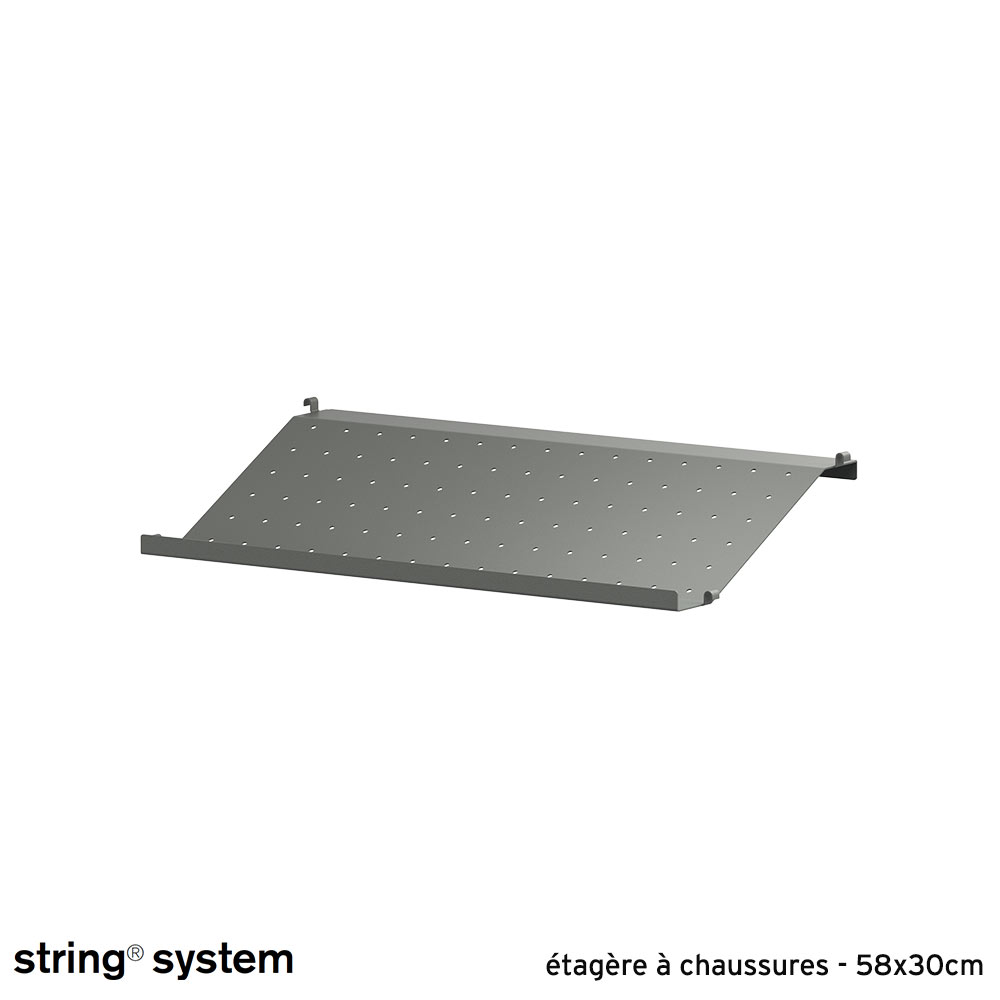 String System / étagère à chaussures métal 58x30x10 - GRIS FONCÉ