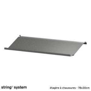 String System / étagère à chaussures métal 78x30x10 - GRIS FONCÉ
