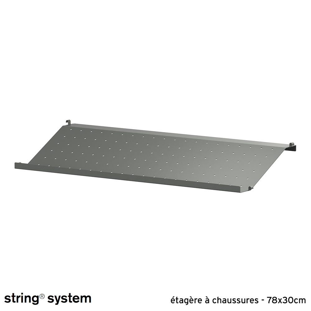 String System / étagère à chaussures métal 78x30x10 - GRIS FONCÉ