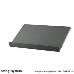 String System / étagère à magazines bois 58x30 - GRIS FONCÉ