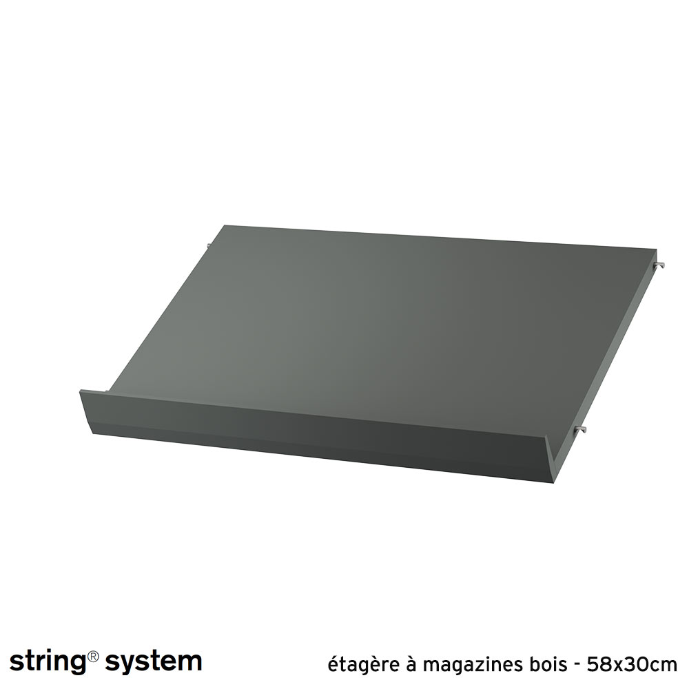 String System / étagère à magazines bois 58x30 - GRIS FONCÉ