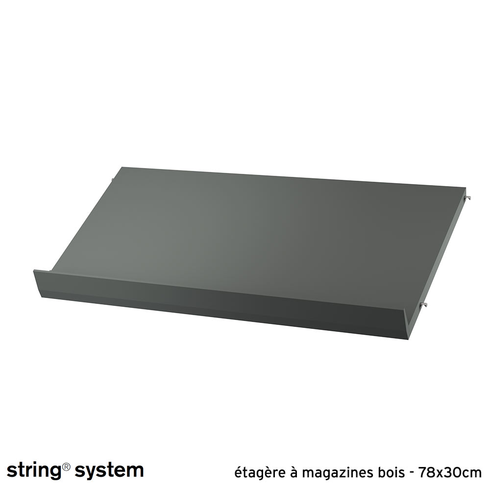 String System / étagère à magazines bois 78x30 - GRIS FONCÉ