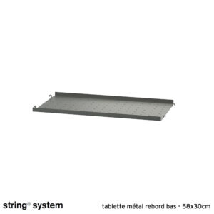 String System / étagère métal, rebord bas 58x30x2 - GRIS FONCÉ