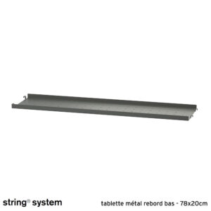 String System / étagère métal, rebord bas 78x20x2 - GRIS FONCÉ
