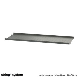 String System / étagère métal, rebord bas 78x30x2 - GRIS FONCÉ