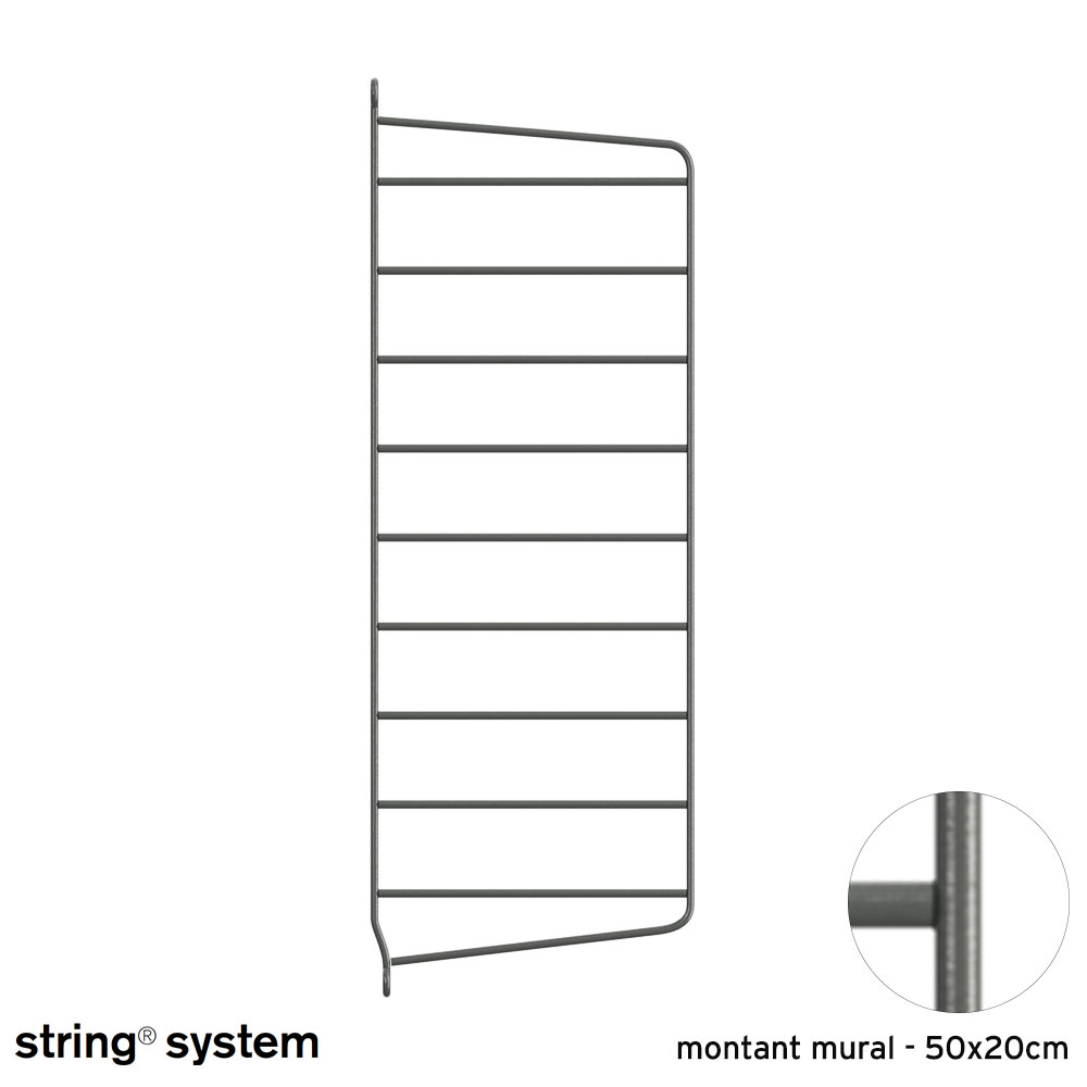 String System / montants Muraux 50x20, l'unité ou la paire - GRIS FONCÉ