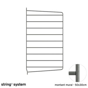 String System / montants Muraux 50x30, l'unité ou la paire - GRIS FONCÉ