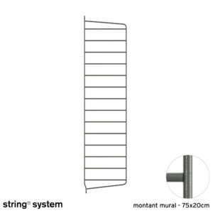 String System / montants Muraux 75x20, l'unité ou la paire - GRIS FONCÉ