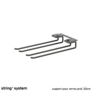 String System / support range-verres prof. 20cm - GRIS FONCÉ - 2pcs.