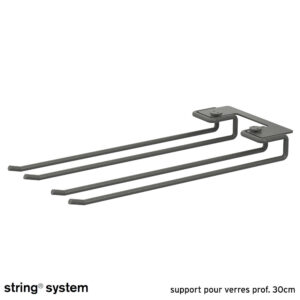 String System / support range-verres prof. 30cm - GRIS FONCÉ - 2pcs.
