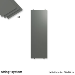 String System / tablettes bois 58x20x2 - GRIS FONCÉ