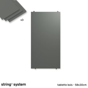 String System / tablettes bois 58x30x2 - GRIS FONCÉ