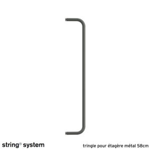 String System / tringle pour étagère métal 58cm - GRIS FONCÉ