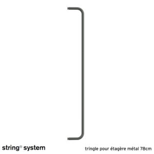 String System / tringle pour étagère métal 78cm - GRIS FONCÉ